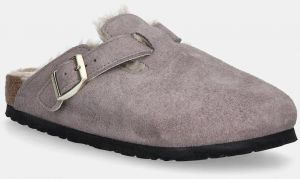 Semišové šľapky Birkenstock Boston Shimmering Shearling fialová farba, 1030887