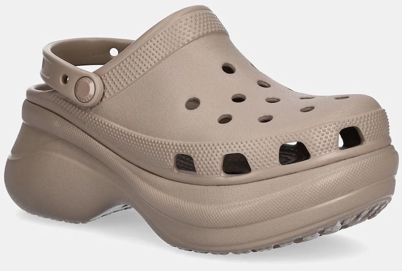 Šľapky Crocs Classic Bae Clog béžová farba, na platforme, 206302