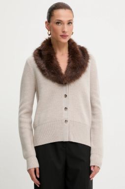 Vlnený kardigán Blugirl Blumarine béžová farba, RF5050.MA500