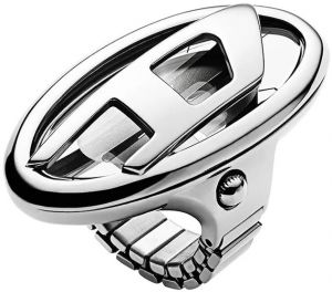 Hodinky Diesel D-Era Watch Ring dámske, strieborná farba, DZ5623
