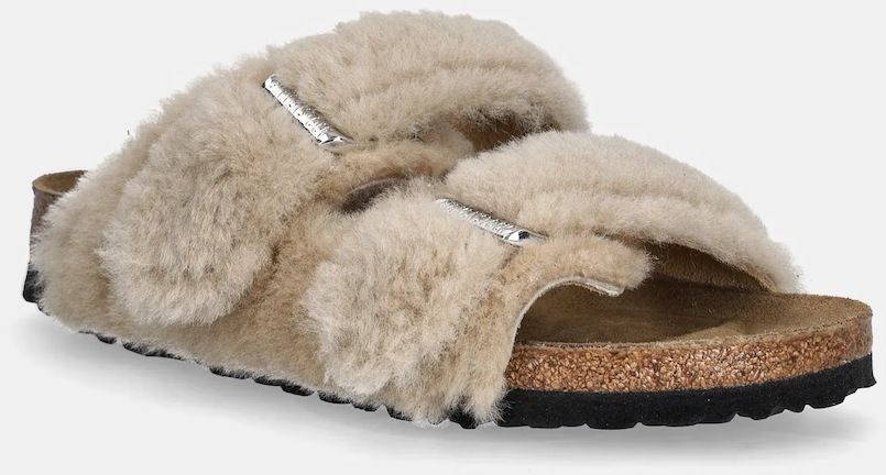 Papuče Birkenstock Arizona Shearling Upper béžová farba, 1030275
