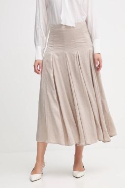 Sukňa Hoss Intropia béžová farba, maxi, áčkový strih, 8422456