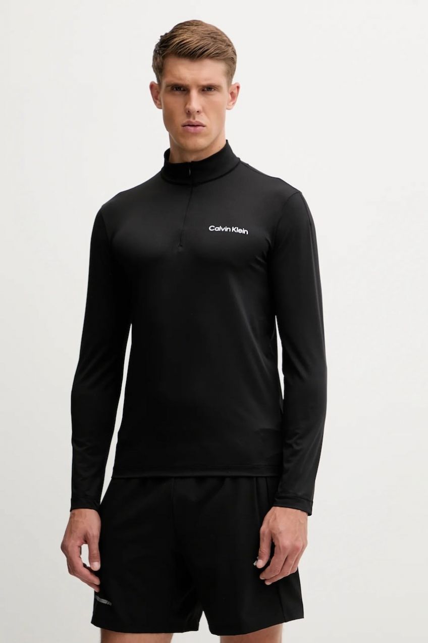 Tréningové tričko s dlhým rukávom Calvin Klein Performance čierna farba, jednofarebné, LVGMF5W303