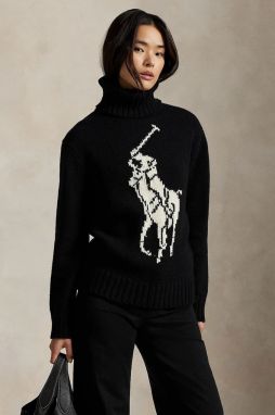 Vlnený sveter Polo Ralph Lauren béžová farba, s rolákom, 211978329