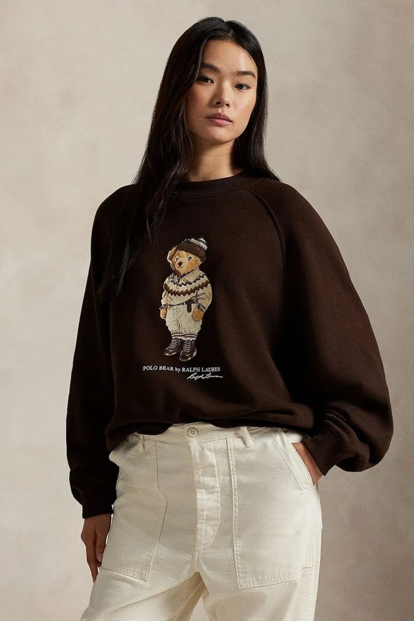 Mikina Polo Ralph Lauren hnedá farba, s potlačou, 211A87105