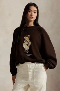 Mikina Polo Ralph Lauren hnedá farba, s potlačou, 211A87105