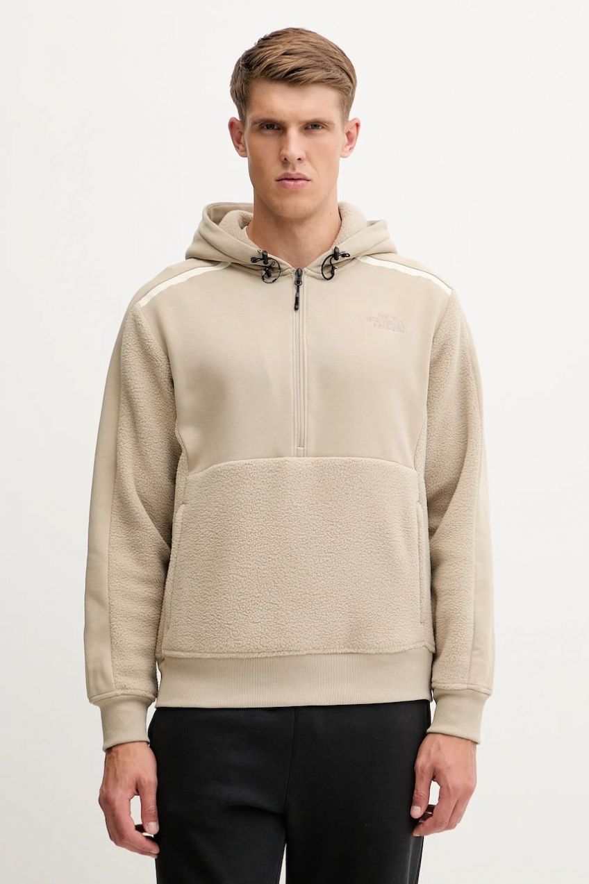 Mikina The North Face zelená farba, s kapucňou, jednofarebná, NF0A8E7FCEL1