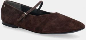 Semišové baleríny Tory Burch Mary Jane Ballet hnedá farba, 166106.200