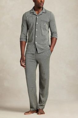Bavlnené pyžamo Polo Ralph Lauren šedá farba, vzorované, 714954321