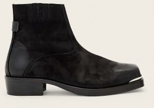 Kožená obuv AllSaints ORLA TOE CAP BOOT čierna farba, M033FD