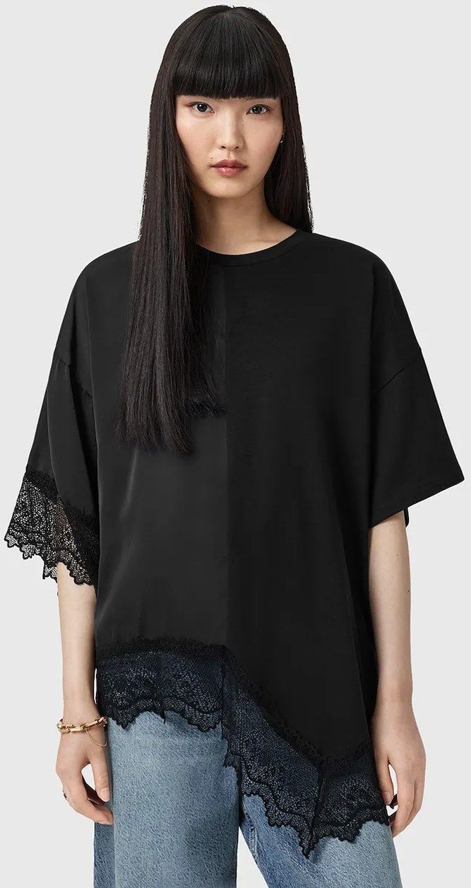 Blúzka AllSaints LENNY čierna farba, jednofarebná, W087JD