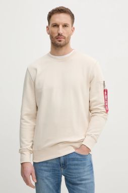 Mikina Alpha Industries USN Blood Chit pánska, béžová farba, s potlačou, 136300