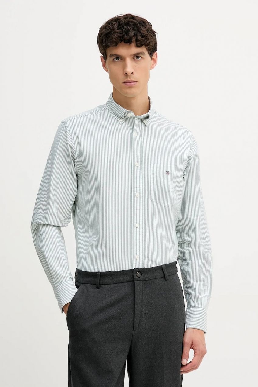 Bavlnená košeľa Gant modrá farba, regular, s golierom button-down, 3000230