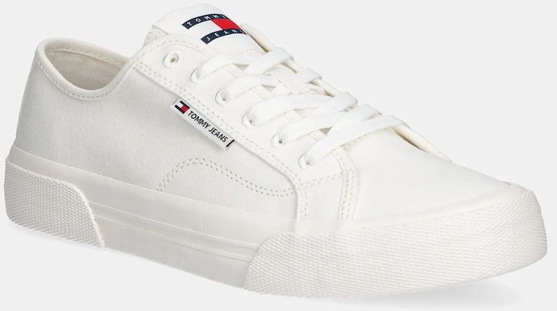 Tenisky Tommy Jeans  LACE UP CANVAS COLOR biela farba, EM0EM01543