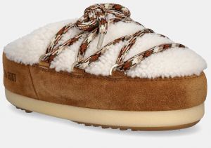 Semišové snehule Moon Boot MB EVX MULE SHEARLING hnedá farba, na platforme, 80D1470100 MA03