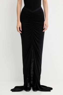 Sukňa Rick Owens Lilies Poppy čierna farba, maxi, rovný strih, LI02E3317.RV