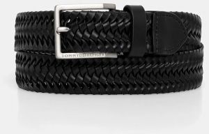 Kožený opasok Tommy Hilfiger čierna farba, AM0AM13920