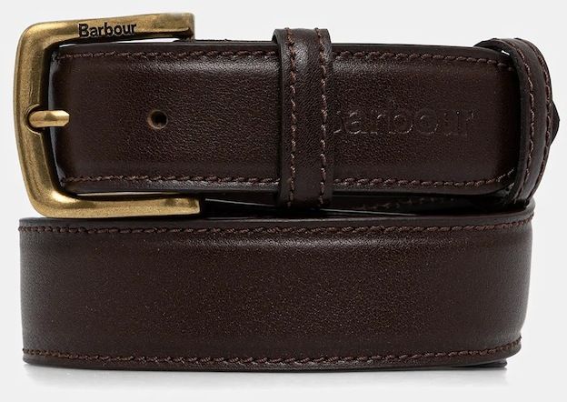 Kožený opasok Barbour hnedá farba, MAC0482