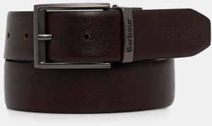 Obojstranný kožený opasok Barbour čierna farba, MAC0481