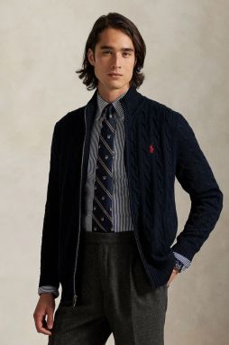 Bavlnený sveter Polo Ralph Lauren tmavomodrá farba, 710899975