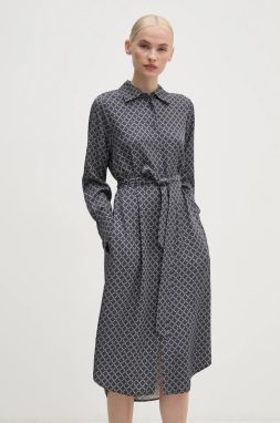 Šaty Tommy Hilfiger tmavomodrá farba, mini, áčkový strih, WW0WW43032