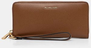 Kožená peňaženka MICHAEL Michael Kors dámska, hnedá farba, 32F4GJ6T3L