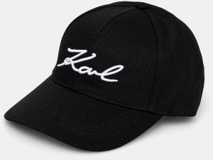 Šiltovka Karl Lagerfeld K/SIGNATURE čierna farba, jednofarebná, A1W33069
