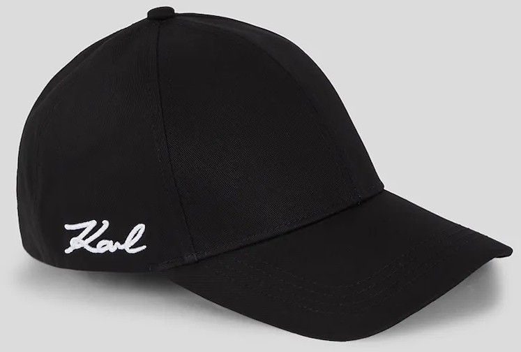 Bavlnená šiltovka Karl Lagerfeld K/SIGNATURE čierna farba, jednofarebná, A3W33018