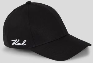 Bavlnená šiltovka Karl Lagerfeld K/SIGNATURE čierna farba, jednofarebná, A3W33018