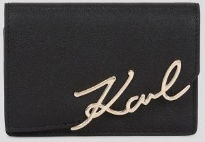 Kožená peňaženka Karl Lagerfeld K/SIGNATURE čierna farba, A3W32018