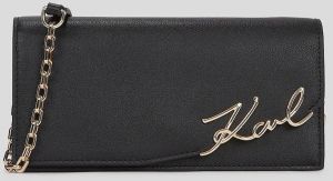 Kožená peňaženka Karl Lagerfeld K/SIGNATURE čierna farba, A3W32021