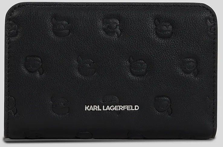 Peňaženka Karl Lagerfeld IKON MONOGRAM dámska, čierna farba, A3W32005