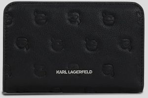 Peňaženka Karl Lagerfeld IKON MONOGRAM dámska, čierna farba, A3W32005