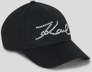 Bavlnená šiltovka Karl Lagerfeld K/SIGNATURE čierna farba, s nášivkou, A3W33019