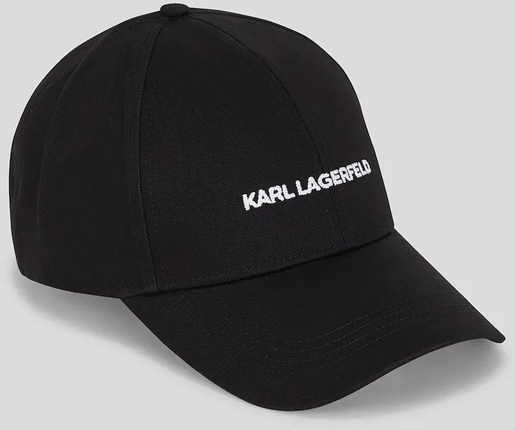 Bavlnená šiltovka Karl Lagerfeld K/ESSENTIAL čierna farba, s nášivkou, A3W33023