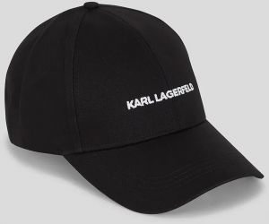 Bavlnená šiltovka Karl Lagerfeld K/ESSENTIAL čierna farba, s nášivkou, A3W33023