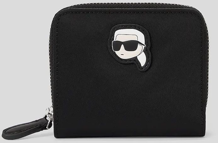 Peňaženka Karl Lagerfeld IKON NYLON dámska, čierna farba, A3W32102