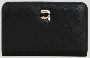 Peňaženka Karl Lagerfeld IKON dámska, čierna farba, A3W32088
