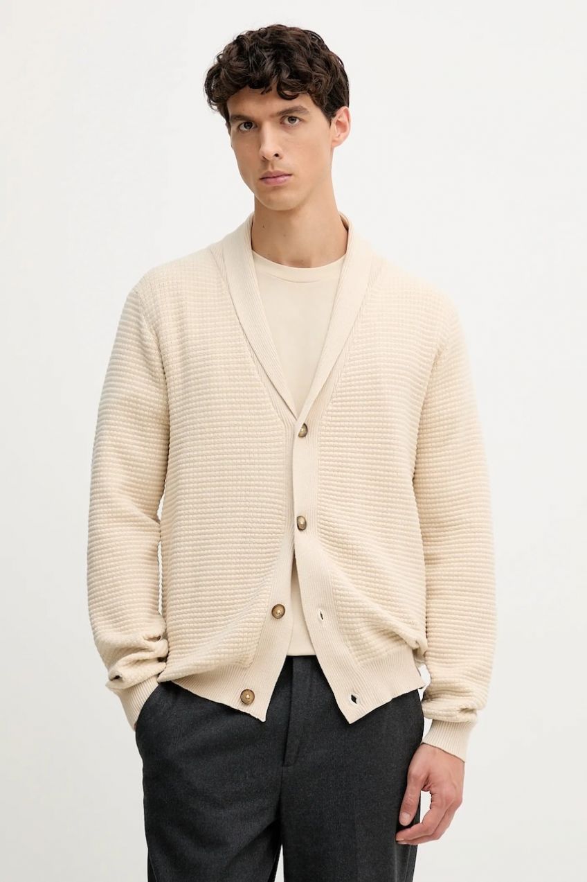 Kardigán Lindbergh béžová farba, 30-831058