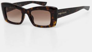 Slnečné okuliare Alexander McQueen hnedá farba, AM0526S