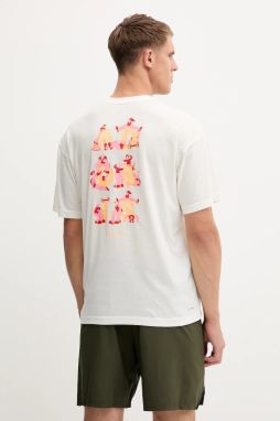 Tréningové tričko adidas Performance GFX béžová farba, s potlačou, KC5862