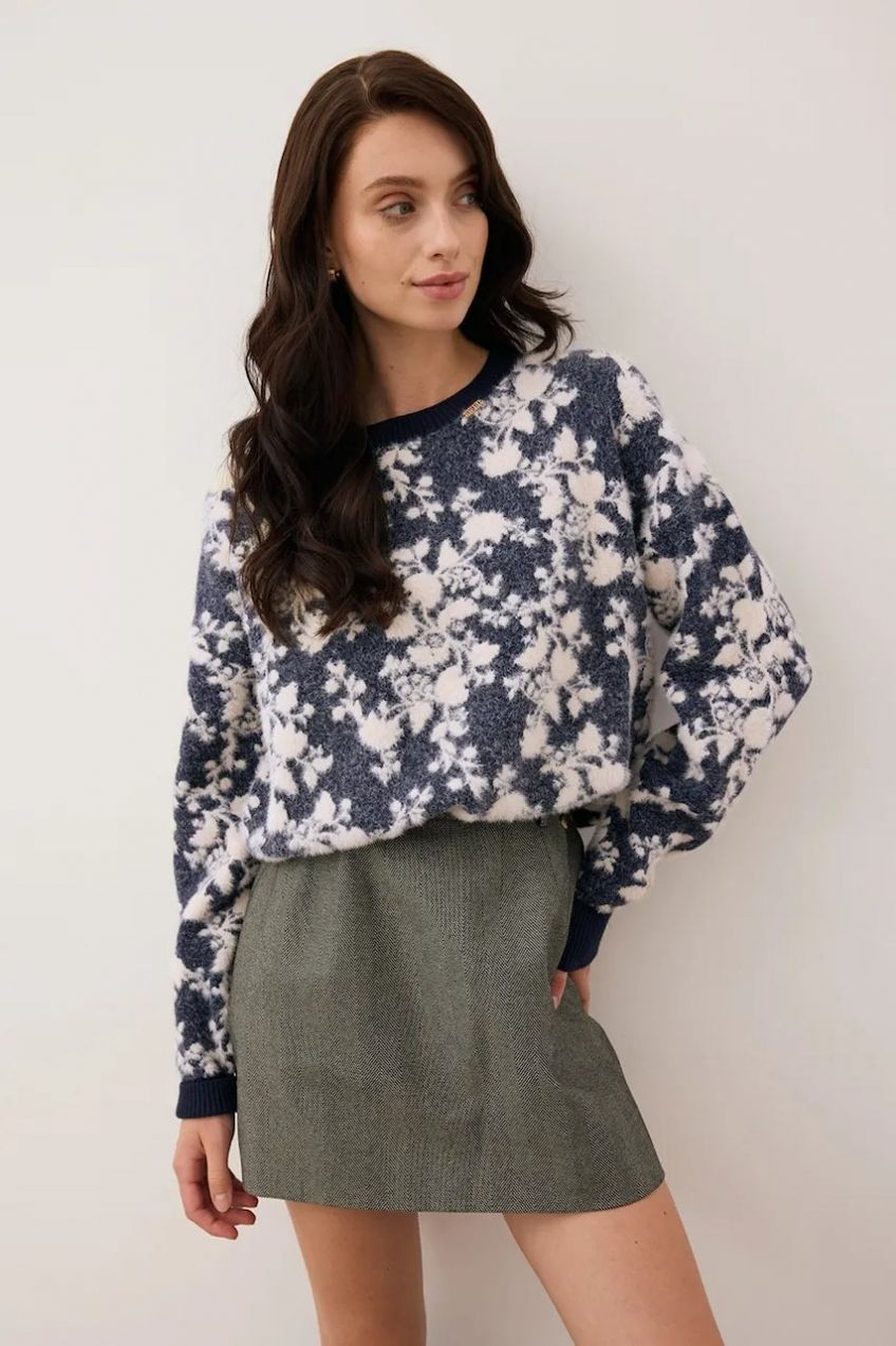 Sveter Bizuu CANELA tmavomodrá farba, CANELA GRANATOWY