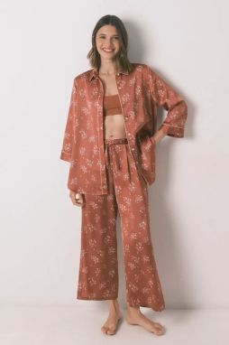 Pyžamo women'secret dámske, oranžová farba, saténové, 2542463