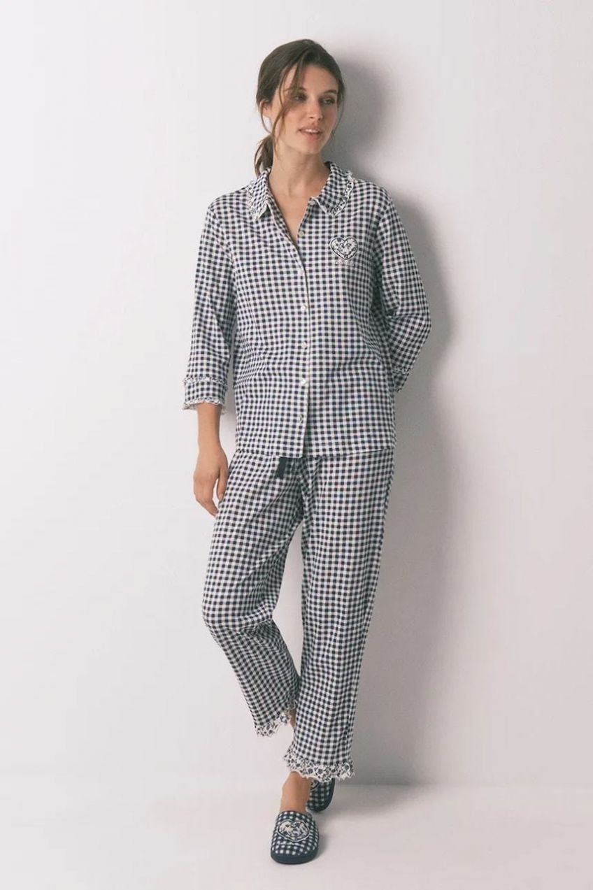 Bavlnené pyžamo women'secret tmavomodrá farba, bavlnené, 3132151