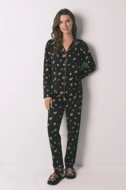 Bavlnené pyžamo women'secret čierna farba, bavlnené, 3132159