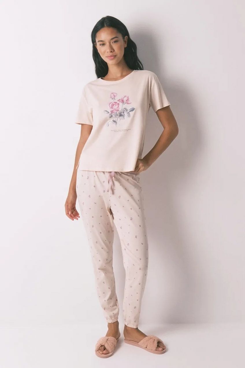 Bavlnené pyžamo women'secret ružová farba, bavlnené, 3592421