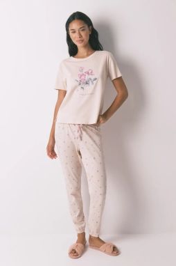 Bavlnené pyžamo women'secret ružová farba, bavlnené, 3592421