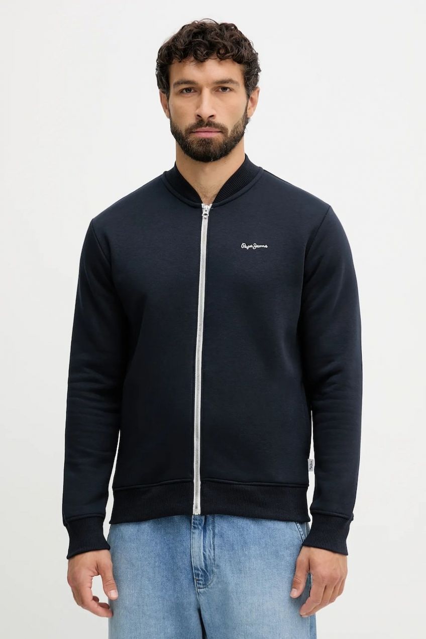 Mikina Pepe Jeans tmavomodrá farba, jednofarebná, PM5800010