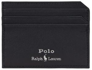 Kožená peňaženka Polo Ralph Lauren čierna farba, 405963230