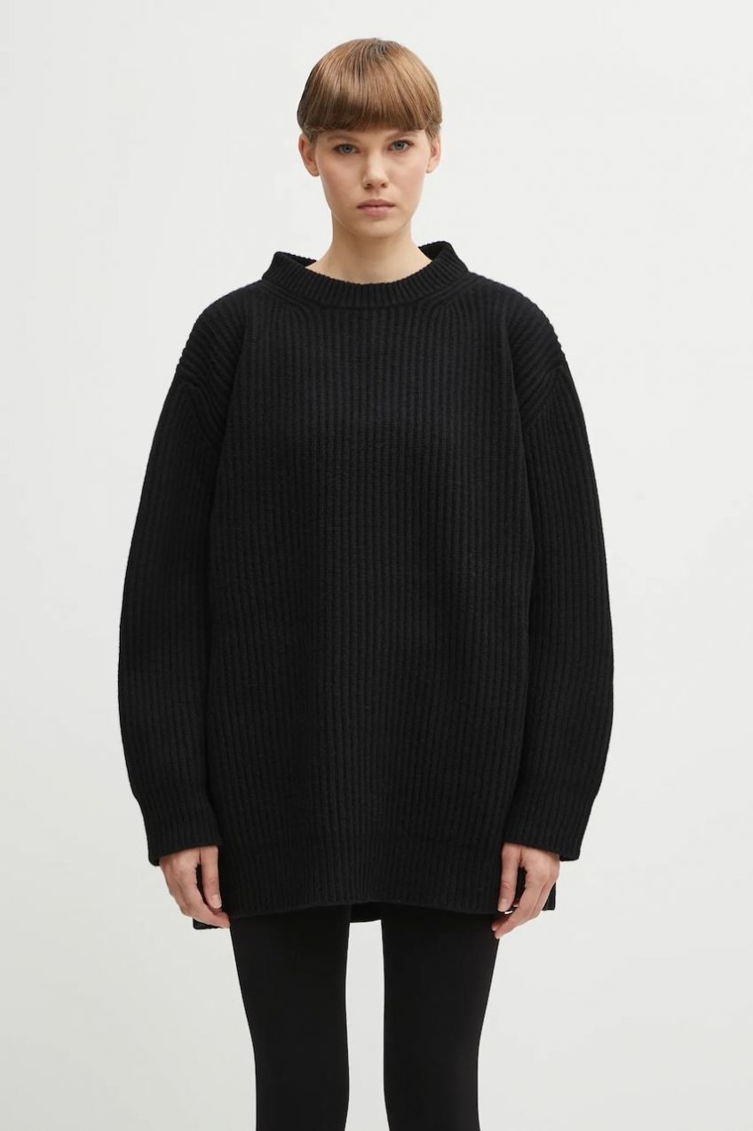 Sveter s prímesou vlny MM6 Maison Margiela čierna farba, teplý, S62HL0042.M13192.900